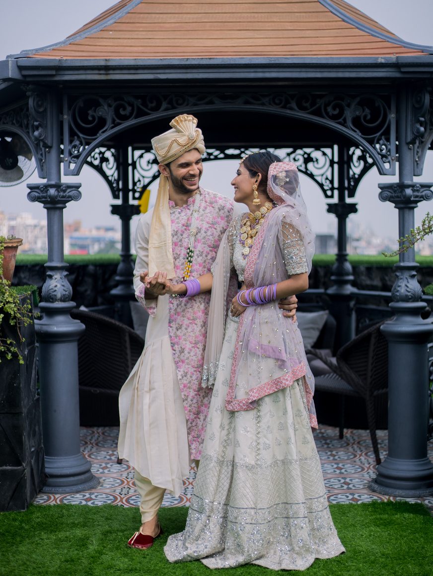 Couple in Modern Indian Wedding